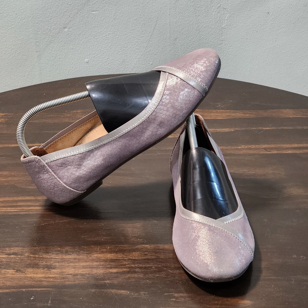 Vionic Caroll Ballet Flats Purple Metallic Shimmer Women’s Size 9